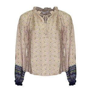 Veronica Beard "Antonette" Printed Silk Blouse, size 4